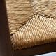 Lot of 4 modernist chairs in solid wood, leather and straw, Italy 1970.