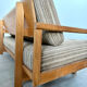 Old wooden sofa vintage brutalist design 60s