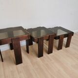 Set of 3 vintage nesting tables / gianfranco frattini for meblo / 1960s / mid-century