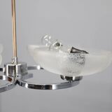1950s Chrome and Glass Chandelier by Napako, Czechoslovakia
