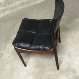 Set of 4 Rio palisander & black leather chairs, Modus model, by Kristian Vedel for Soren Willadsen