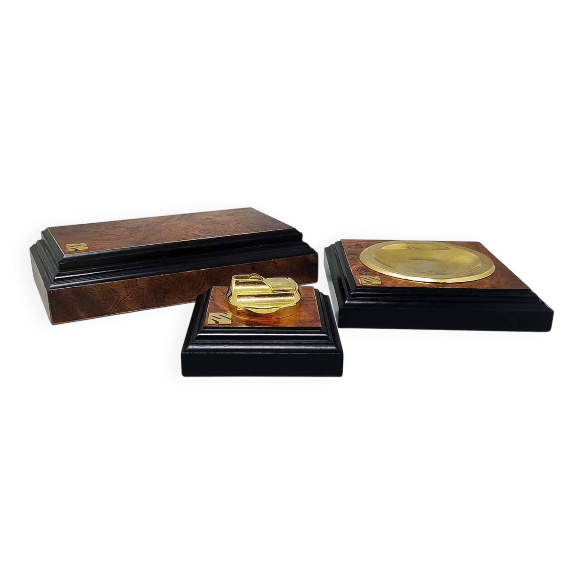 1970s Gorgeous Smoking Set in Luxury Thuja Root. Made in Italy