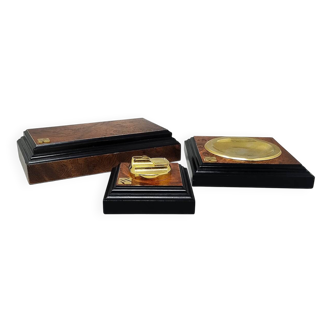 1970s Gorgeous Smoking Set in Luxury Thuja Root. Made in Italy
