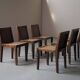 Set of 6 handcrafted oak chairs, France, circa 1970.