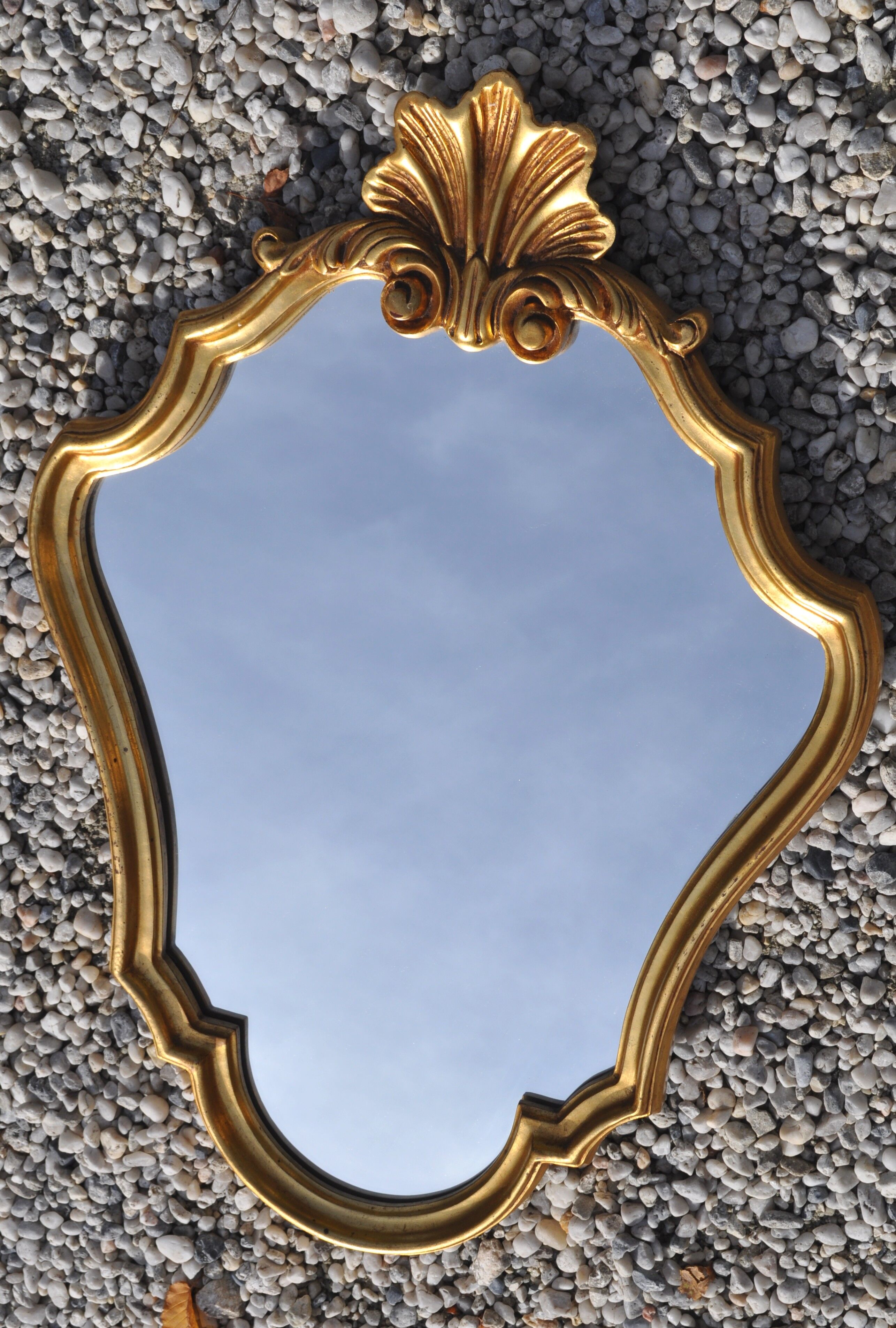 Golden shell mirror
