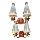 Pair of vintage gold wall sconces France Pierre Gilles Art Deco