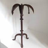 Brutalist wrought iron candle holder