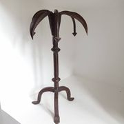 Brutalist wrought iron candle holder