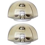 Pair of smoked glass wall lights or ceiling light by Hillebrand, Germany, 1960s.