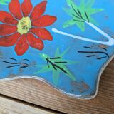 Hand painted ceramic empty pocket plate with flower pattern