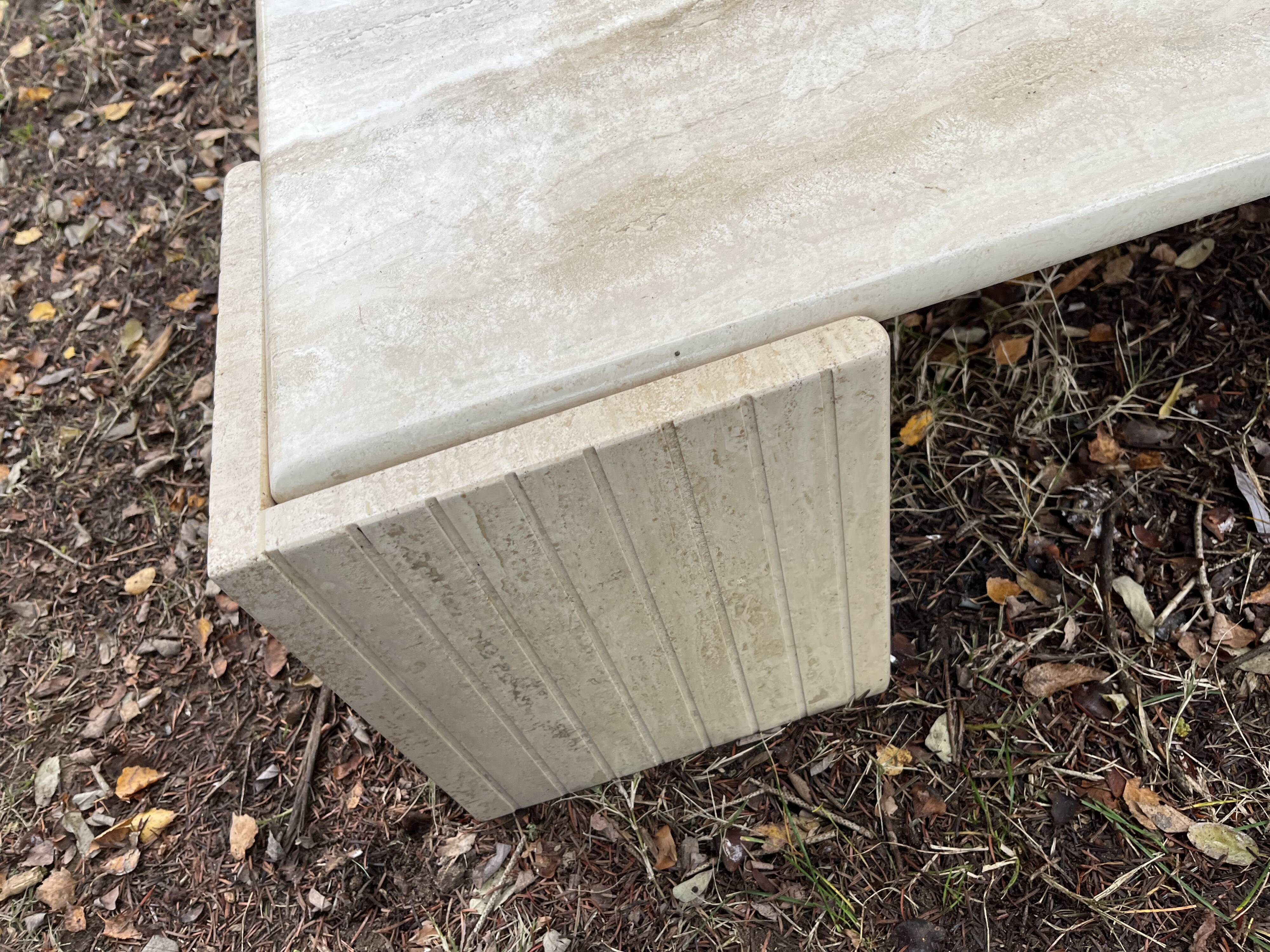 Travertine coffee table