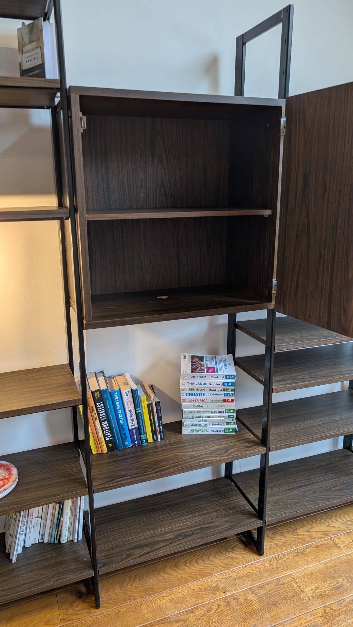 Modular rosewood bookcase by Pierre Guariche for Meurop