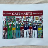 Michel Godjevac – Café des Arts (2008) Original painting signed and d