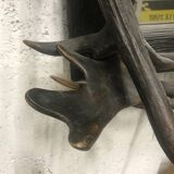 Mirror black forest real antler mirror with lights