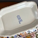 Soupière et plat Gien décor Pivoines, XXe siècle