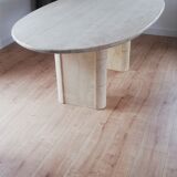 Table ovale vintage travertin