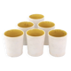 Ceramic glasses by Guy Resse white and yellow, Vallauris