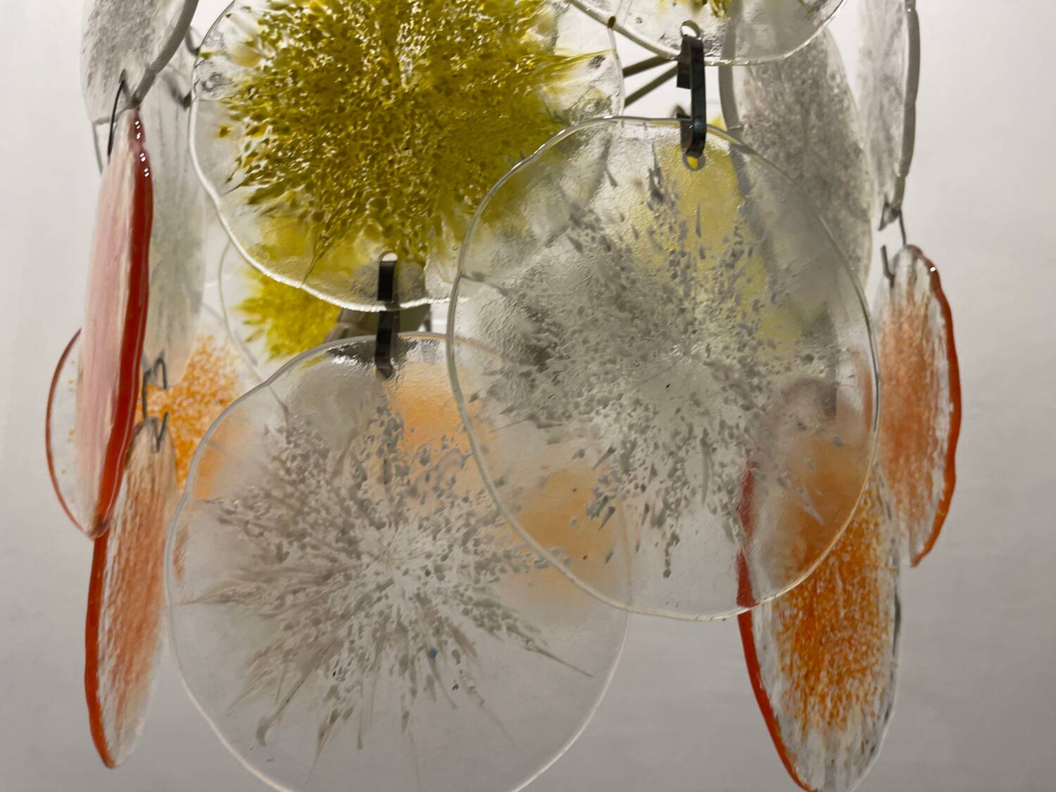 Murano Glass Disc Snowflake Chandelier 1960’s