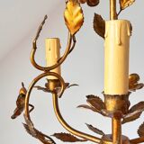 Old gilded metal chandelier circa 1960