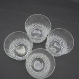 Series of 4 crystal whiskey glasses