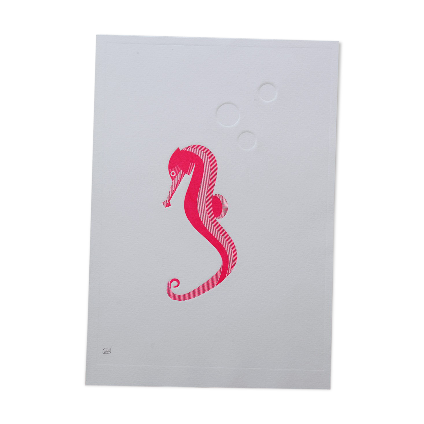 Engraving 2 colors seahorse