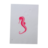 Engraving 2 colors seahorse