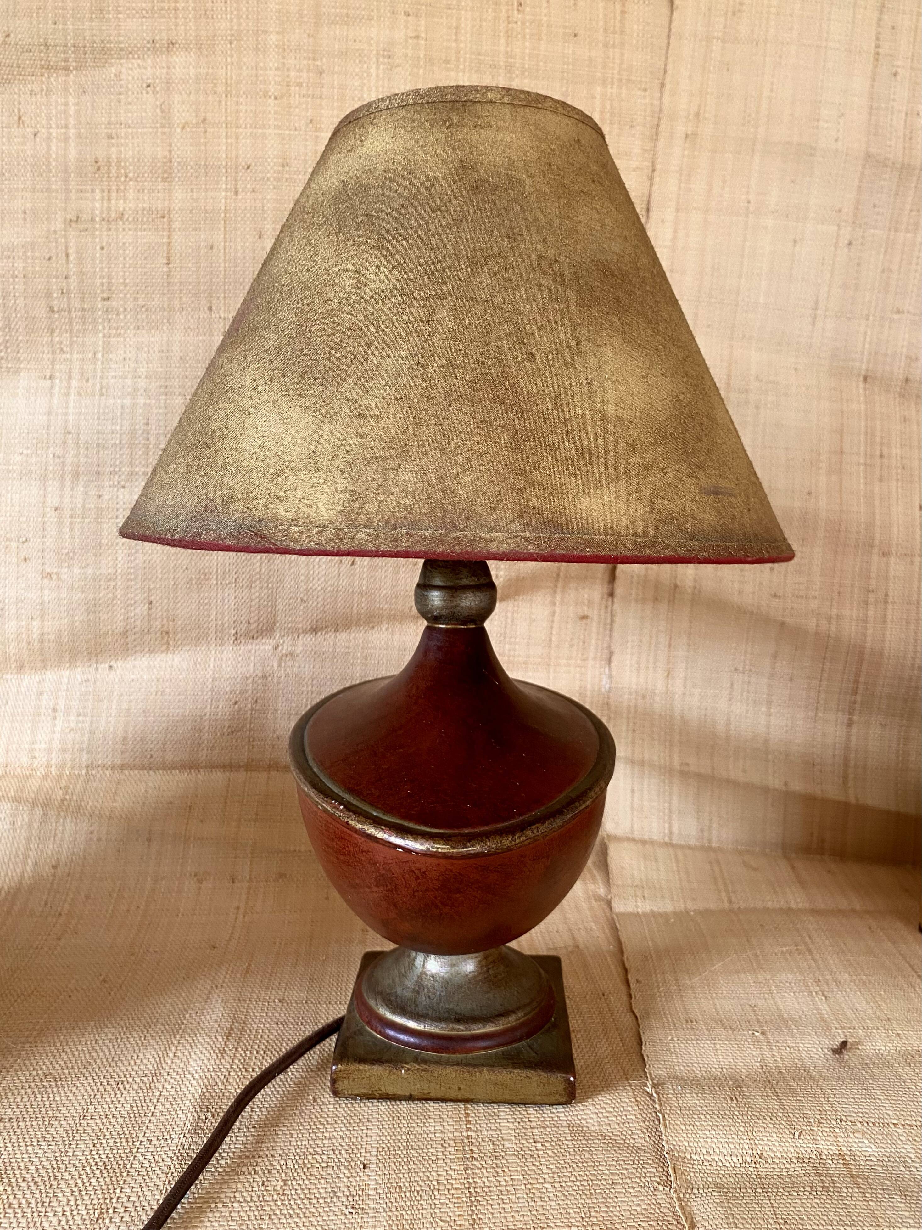 1960s ceramic lamp, fabric cable, lampshade
