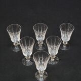 6 verres a porto en cristal cristallin taillé bayel