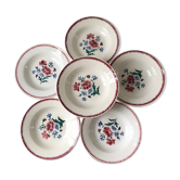 Lot de 6 assiettes creuses Digoin Sarreguemines modèle Prairial