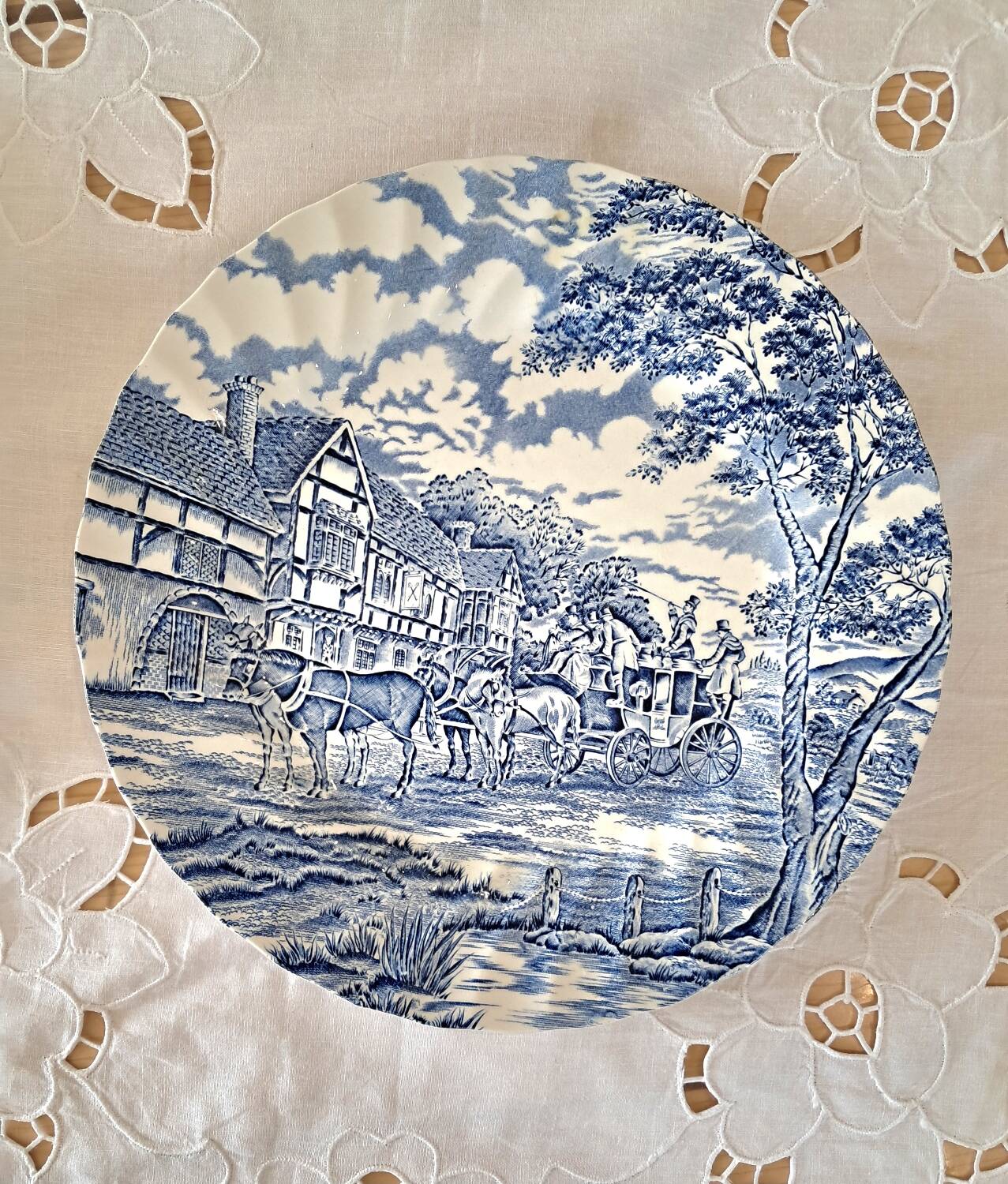 Mismatched antique dinner plates