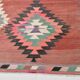 Tapis Kilim géométrique rouge et rose fait main 5x8, 160x238 cm