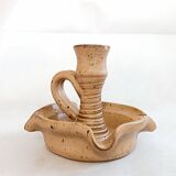 Large handmade Vallauris France ceramic ashtray candle holder