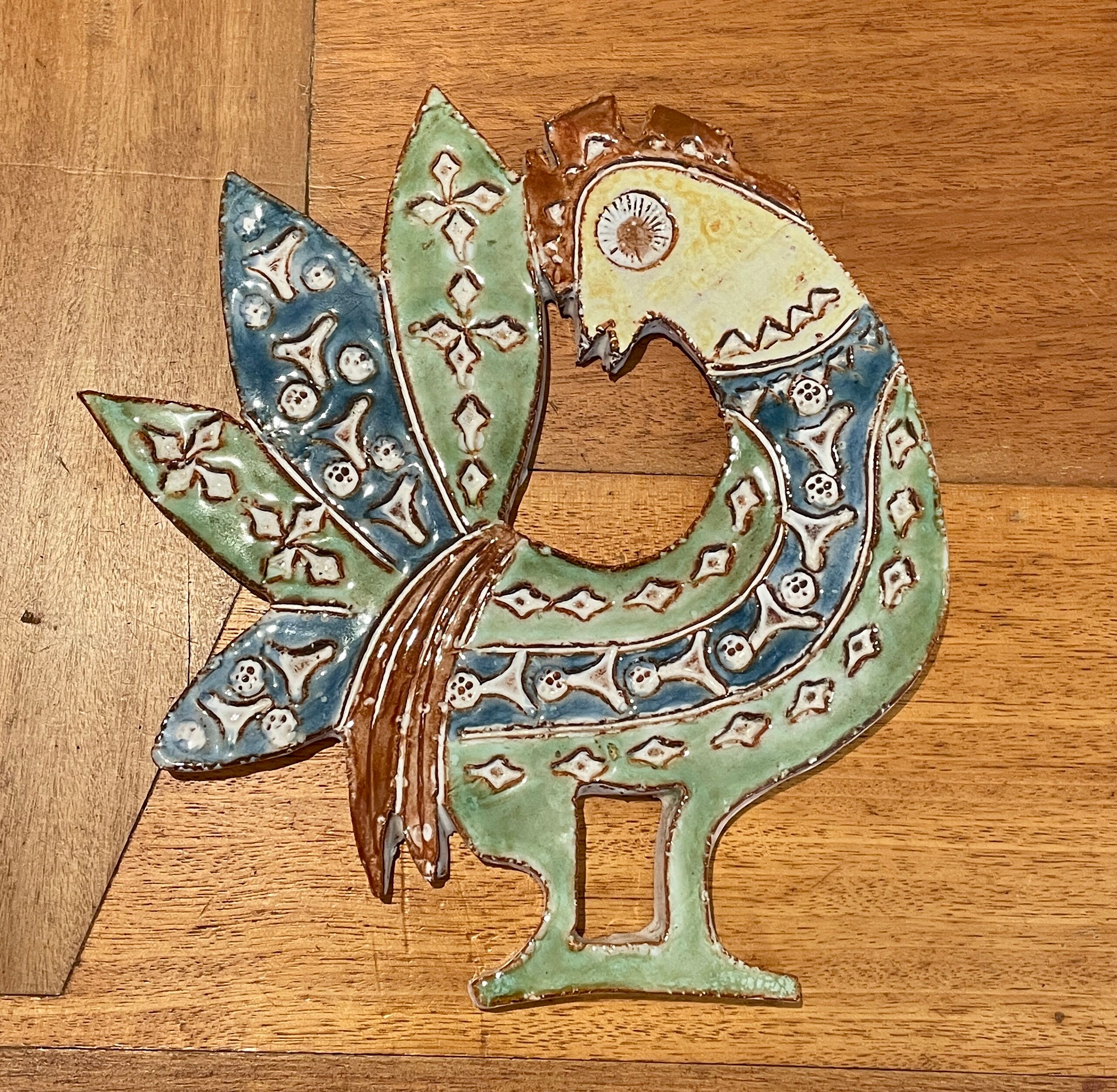 Ceramic plate rooster