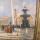 Peinture post-impressionniste huile panneau signée H. Wood Place Concorde PARIS