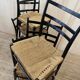 Série de 6 chaises en bois & cordes - italie 1960