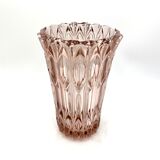 Pink crystal vase, Czech Republic, 1950s