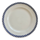 Round serving dish, old ironstone from Salins - Checkerboard pattern