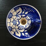 Blue floral decoration candle holder