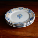 5 assiettes plates 1739 Rouen