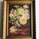 Huile sur toile, nature morte au bouquet de roses