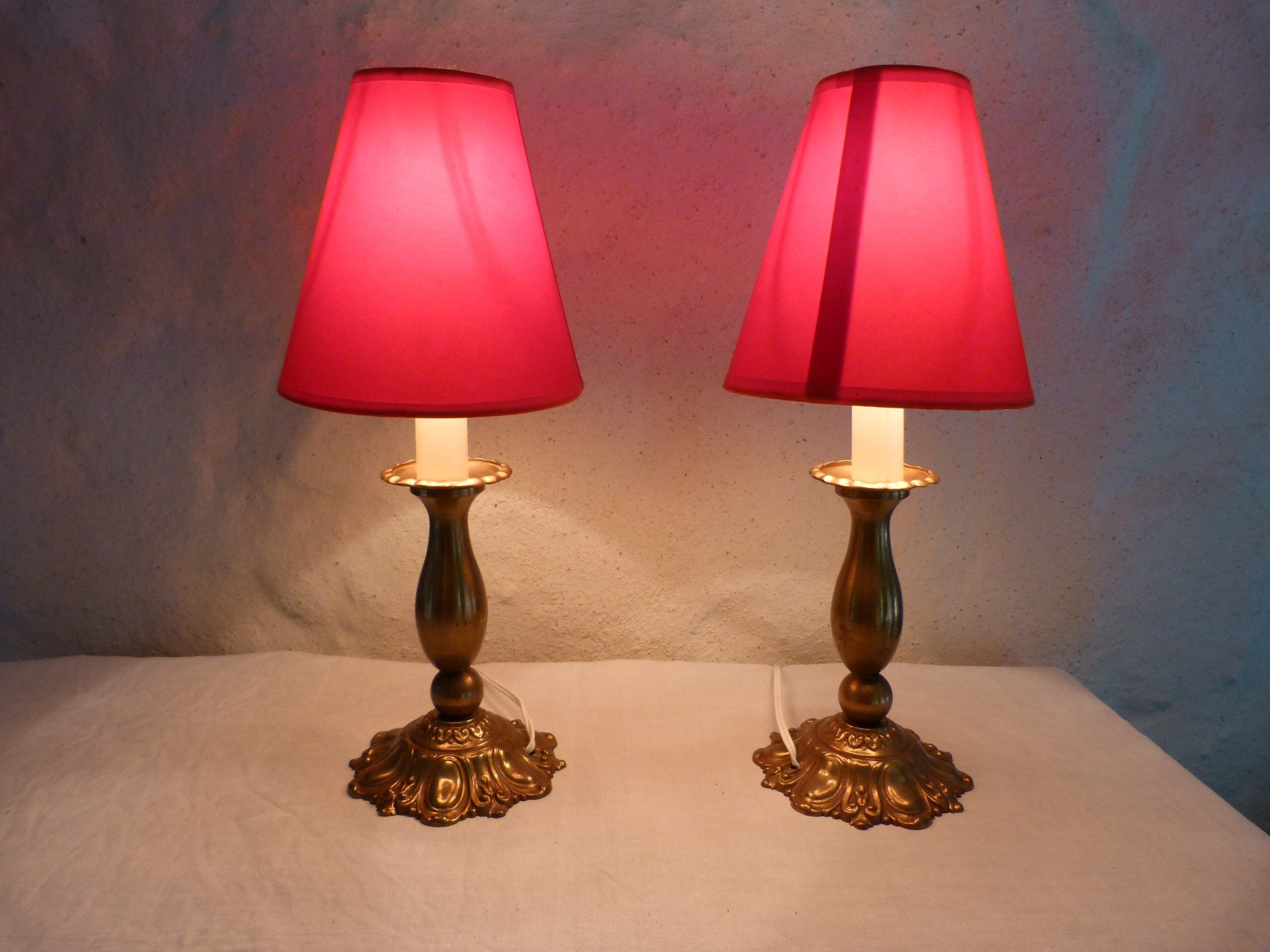 Pair of candlestick lamps