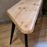 Scadinave coffee table in solid pine glued unsigned 100x35h 50