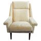 Beige velvet armchair Danish The Moderns
