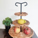 Rattan fruit or cheese holder, vintage, 50s