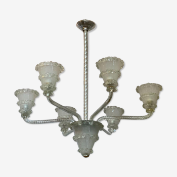 Chandelier in venetian glass, Murano, 1940