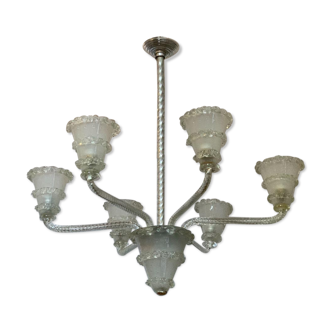 Chandelier in venetian glass, Murano, 1940