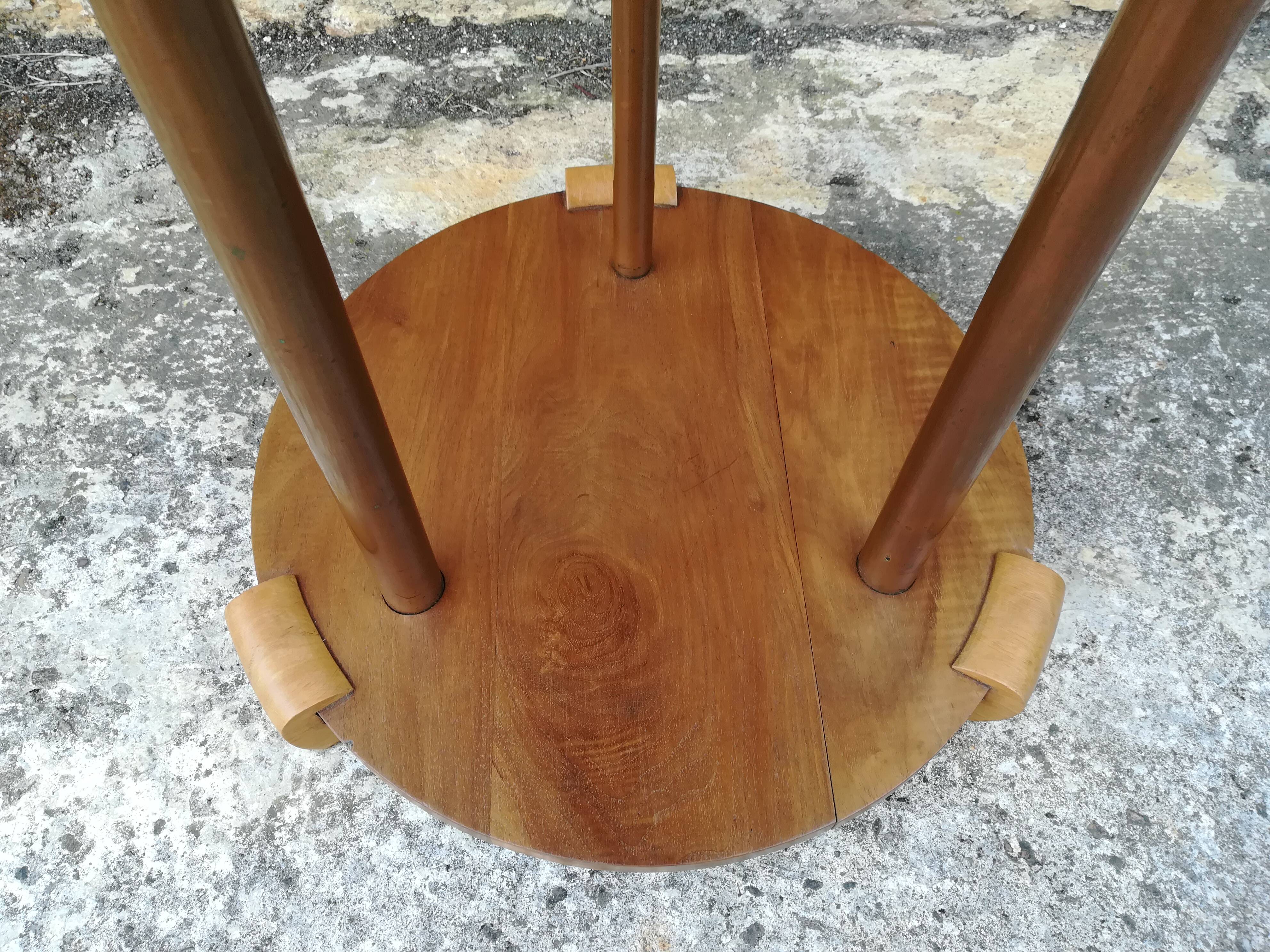 Walnut and copper pedestal table