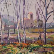 Paysage postimpressionniste - Huile sur toile