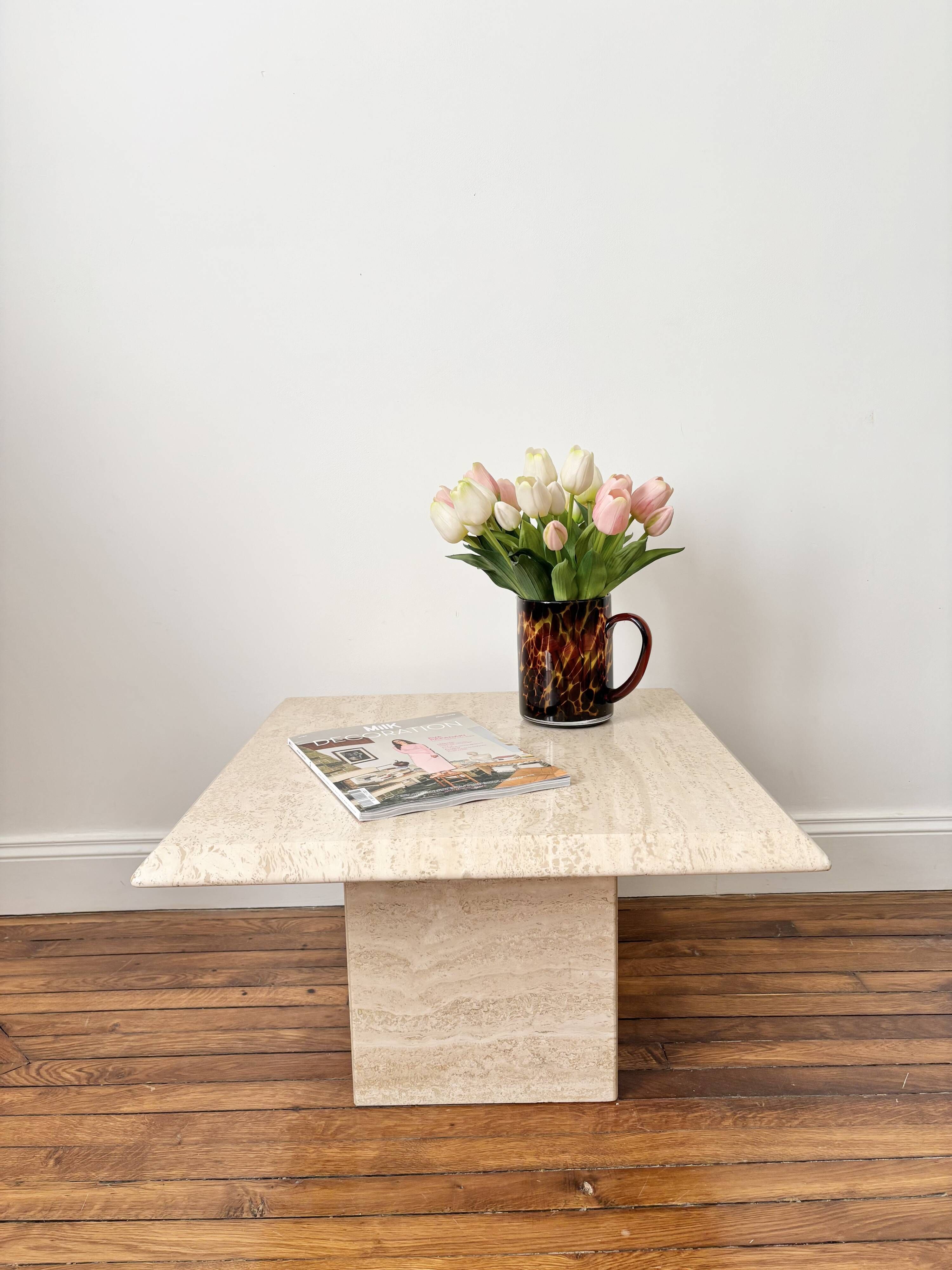 Mid-century travertine coffee table