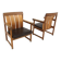 Set de 2 tables de fauteuils en cuir et en chêne, Ferdinand Lundqvist, Suède, 1960